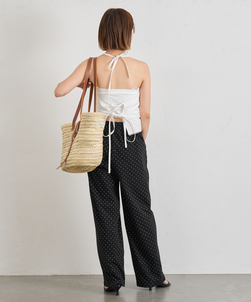 U by SPICK&SPAN(ユーバイスピックアンドスパン)の「《追加2》プリント天竺ストレートパンツ(スウェットパンツ・レディース・ライトグレー/ブラック・36/38)」の15枚目の写真