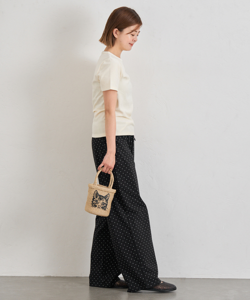U by SPICK&SPAN(ユーバイスピックアンドスパン)の「《追加2》プリント天竺ストレートパンツ(スウェットパンツ・レディース・ライトグレー/ブラック・36/38)」の17枚目の写真