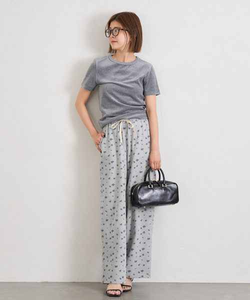 doublet グレー プリント入り ストレートパンツ DOUBLE STANDARD CLOTHING】13オンスハイウェストストレート