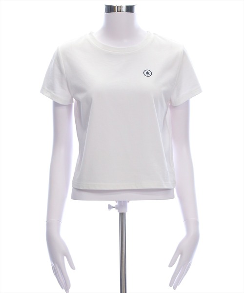 clear（クリア）の「ワンポイント刺繍入りTシャツ[大人 カジュアル 半袖]（Tシャツ/カットソー・レディース・ブラック/オフホワイト・F）」の6枚目の写真