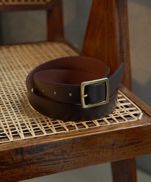 THE PAUSE（ザ ポーズ）の「【THE PAUSE】スクエアバックルベルト（ベルト・レディース・ダークブラウン/ブラック・FREE）」の2枚目の写真
