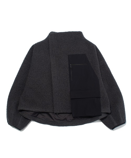 F/CE. （エフシーイー）の「F/CE. NAPPING WOOL ASYMMETRY SHORT JACKET / エフシーイー  ナッピング ウール アシンメトリー ショート ジャケット（ブルゾン・メンズ・チャコール/ブラック・SMALL）」の2枚目の写真