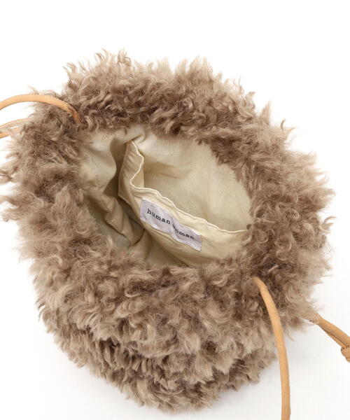 human woman（ヒューマンウーマン）の「◆ドローストリングバッグ（ハンドバッグ・レディース・ベージュ・ﾌﾘ-）」の7枚目の写真