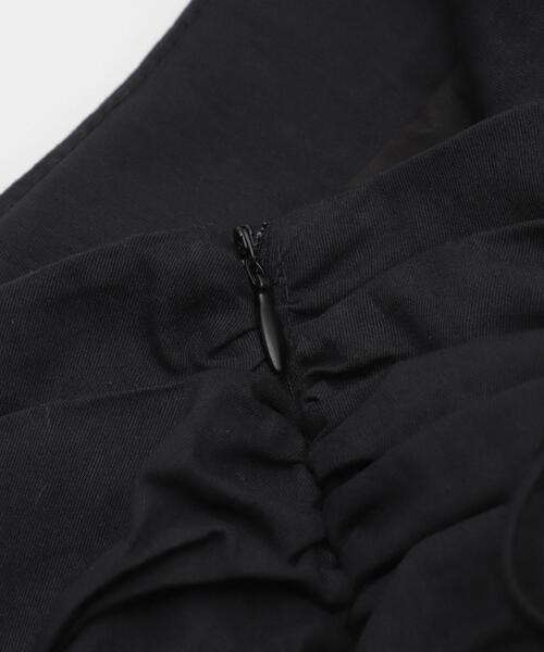 dispark（ディスパーク）の「DISPARK/シャーリングギャザースカパン（スカート・レディース・ベージュ/ブラック・MEDIUM/SMALL）」の4枚目の写真