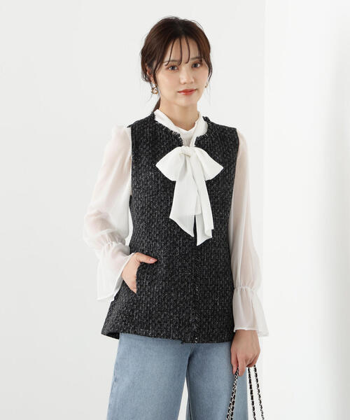 PROPORTION BODY DRESSING(プロポーションボディドレッシング)の「ニュアンス釦ツイードジレ / 1215255800(テーラードジャケット・レディース・ブラック系その他/ホワイト系その他・MEDIUM/SMALL)」の19枚目の写真