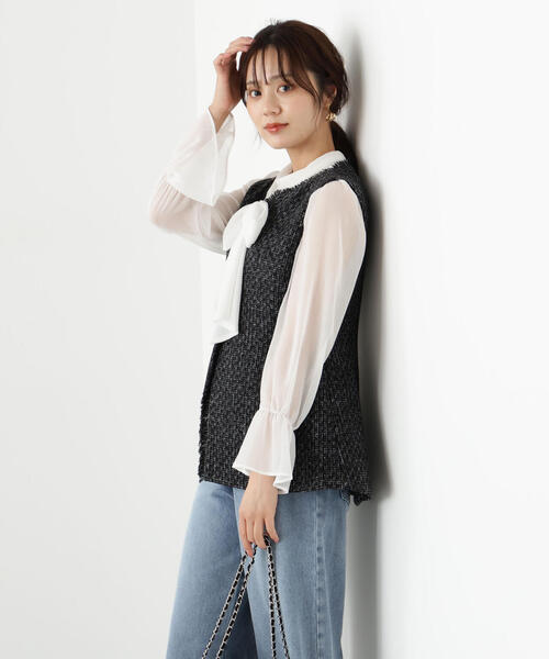 PROPORTION BODY DRESSING(プロポーションボディドレッシング)の「ニュアンス釦ツイードジレ / 1215255800(テーラードジャケット・レディース・ブラック系その他/ホワイト系その他・MEDIUM/SMALL)」の22枚目の写真