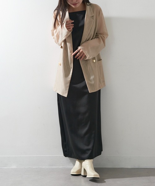 SETUP7(セットアップセブン)の「【SETUP7】スクエアトゥ ショートヒールブーツ 太ヒール バックジップ KNF-TP(ブーツ・レディース・ブラック/アイボリー・39/38/37/36)」の13枚目の写真