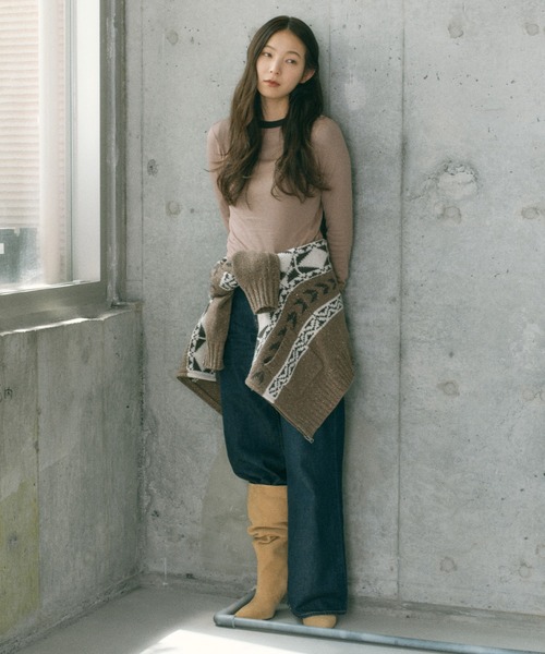 Levi's(リーバイス)の「Levi's/リーバイス シアー ロングスリーブ レイヤードTシャツ(Tシャツ/カットソー・レディース・ベージュ・M/S/XS)」の3枚目の写真