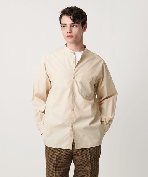 UNITED ARROWS（ユナイテッドアローズ）の「カリビアーナミルズ ポプリン バンドカラーシャツ（シャツ/ブラウス・メンズ・ナチュラル/ロイヤルブルー/ベージュ/ホワイト・M/L/XL/S）」の3枚目の写真