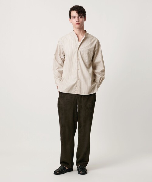 UNITED ARROWS（ユナイテッドアローズ）の「カリビアーナミルズ ポプリン バンドカラーシャツ（シャツ/ブラウス・メンズ・ナチュラル/ロイヤルブルー/ベージュ/ホワイト・M/L/XL/S）」の11枚目の写真