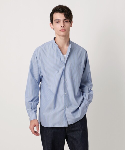 UNITED ARROWS（ユナイテッドアローズ）の「カリビアーナミルズ ポプリン バンドカラーシャツ（シャツ/ブラウス・メンズ・ナチュラル/ロイヤルブルー/ベージュ/ホワイト・M/L/XL/S）」の12枚目の写真