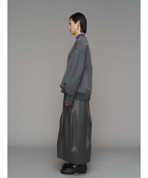 UN3D.（アンスリード）の「FAKE LEATHER COCOON SK / フェイクレザーコクーンスカート（スカート・レディース・グレー/ブラック・38/36）」の7枚目の写真