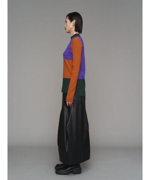 UN3D.（アンスリード）の「FAKE LEATHER COCOON SK / フェイクレザーコクーンスカート（スカート・レディース・グレー/ブラック・38/36）」の15枚目の写真