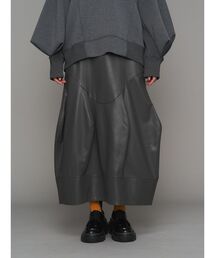 UN3D.(AX[h)FAKE LEATHER COCOON SK / tFCNU[RN[XJ[g(XJ[g)