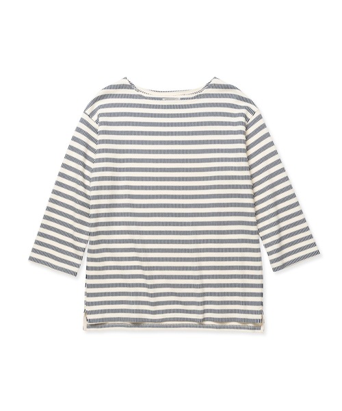 CALEE（キャリー）の「DOMINO BORDER BASQUE SH（Tシャツ/カットソー・メンズ・ネイビー/グリーン・X-LARGE/LARGE/MEDIUM）」の2枚目の写真