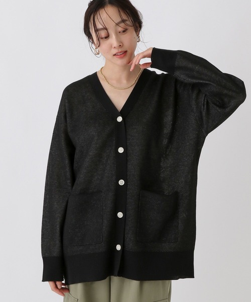 Elura（エルーラ）の「シアジャガードロゴカーディガン/593185（Tシャツ/カットソー・レディース・ブラック/ライトグレー/ブラウン・FREE）」の3枚目の写真