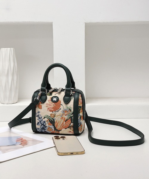 jouetie（ジュエティ）の「【jouetie/ジュエティ】ゴブランフラワー　ミニボストンバッグ（ボストンバッグ・レディース・レッド/グリーン/ブラック/ブルー・FREE）」の3枚目の写真