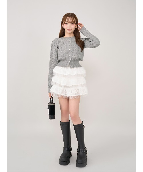 Darich♡ナローケーブルニットカーディガン♡レッド Darich♡ナローケーブルニットカーディガン♡レッド - メルカリ