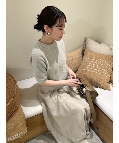 セットアイテム】ラメパフスリーブニットフレアスカートSET UP