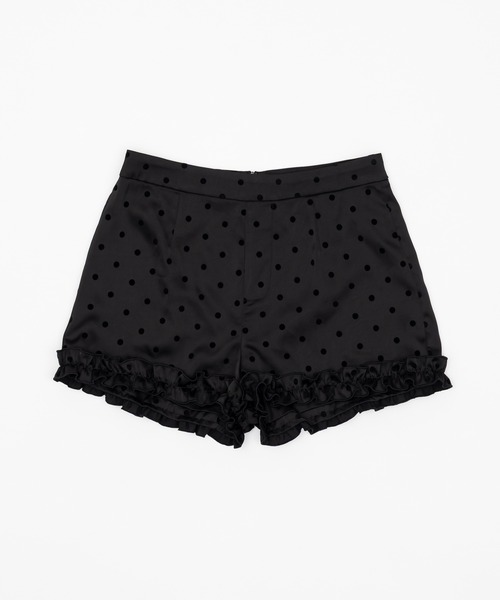 FEKETE ドットフリルショートパンツ M