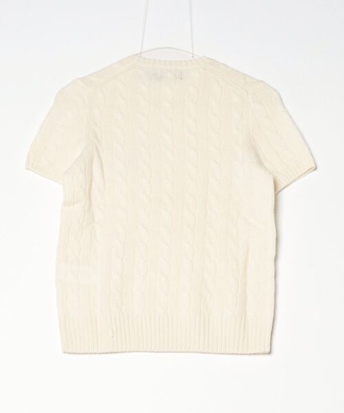 POLO RALPH LAUREN（ポロ ラルフ ローレン）の「ケーブル ウールカシミヤ ショートスリーブ セーター（ニット/セーター・レディース・ホワイト・S/XS/XL/L/M）」の4枚目の写真