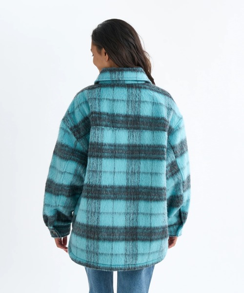 BILLABONG(ビラボン)の「BILLABONG レディース LUCKY STAR ジャケット 【2025年秋冬モデル】/ビラボンチェック柄オーバーシャツジャケット(ブルゾン・レディース・ホワイト系その他/ブルー系その他・MEDIUM/SMALL)」の3枚目の写真