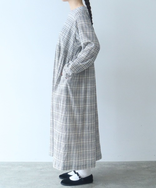 bulle de savon(ビュルデサボン)の「△ちぢみcheck ワンピース(ワンピース・レディース・キナリ/ピンク・FREE)」の11枚目の写真