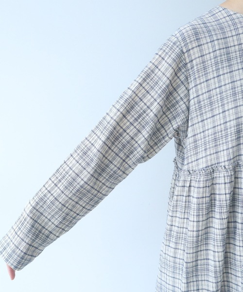 bulle de savon(ビュルデサボン)の「△ちぢみcheck ワンピース(ワンピース・レディース・キナリ/ピンク・FREE)」の14枚目の写真