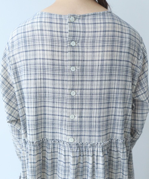 bulle de savon(ビュルデサボン)の「△ちぢみcheck ワンピース(ワンピース・レディース・キナリ/ピンク・FREE)」の18枚目の写真