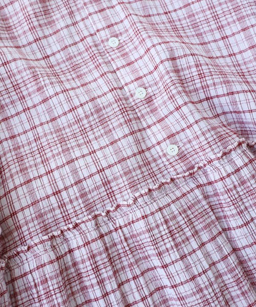 bulle de savon(ビュルデサボン)の「△ちぢみcheck ワンピース(ワンピース・レディース・キナリ/ピンク・FREE)」の21枚目の写真