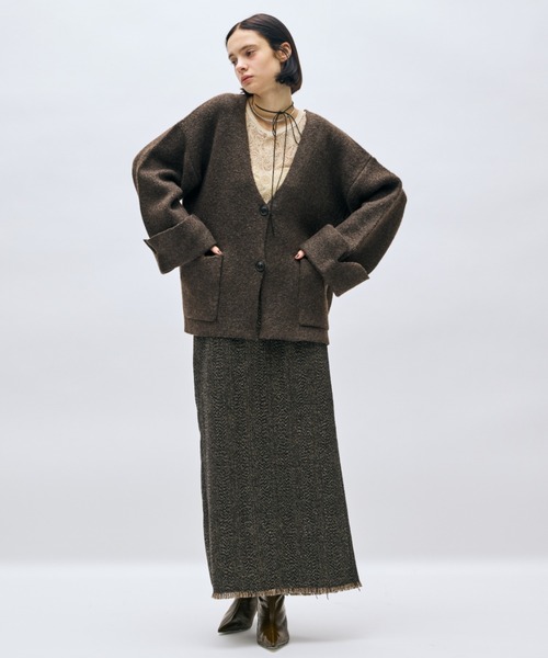 AIC.（エーアイシー）の「ワイドターンバックニットカーディガン（カーディガン/ボレロ・レディース・チャコールグレー/ブラウン・FREE）」の19枚目の写真