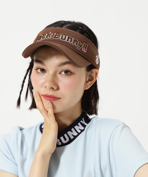 Jack Bunny!!（ジャックバニー）の「【Jack Bunny!!】バイザー (UNISEX)（サンバイザー・レディース・ホワイト/ブラウン/ブルー/ネイビー・FREE）」の2枚目の写真