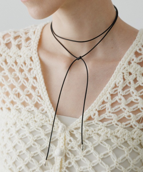 ADAM ET ROPE'（アダムエロペ）の「【EMOELLE】drop end choker（チョーカー・レディース・シルバー・FREE）」の2枚目の写真