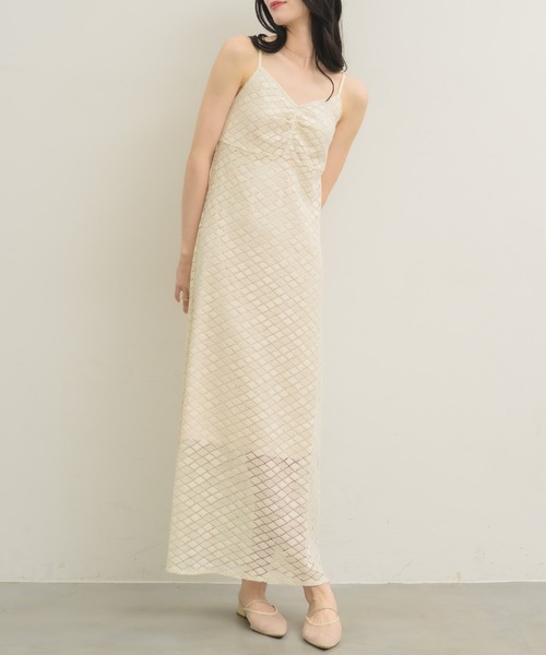 NEUNA（ヌナ）の「レースキャミワンピース（ワンピース・レディース・ブラック/アイボリー・FREE）」の2枚目の写真