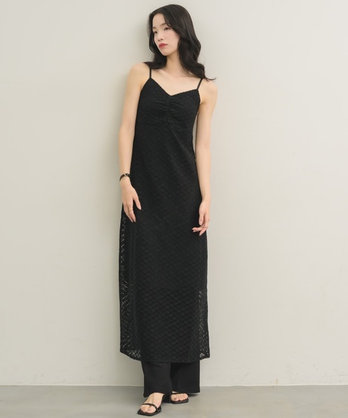 NEUNA（ヌナ）の「レースキャミワンピース（ワンピース・レディース・ブラック/アイボリー・FREE）」の3枚目の写真