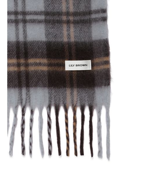 LILY BROWN（リリーブラウン）の「シャギーチェックストール（ストール/ショール・レディース・ブルー/グリーン/ライトベージュ・F）」の6枚目の写真