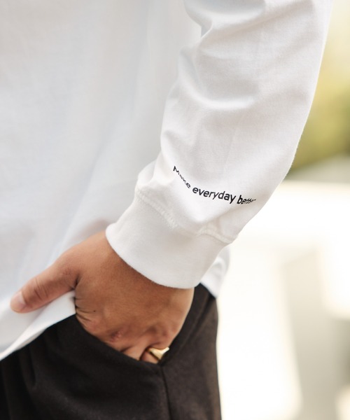 BEAMS HEART（ビームスハート）の「【ユニセックス】B-HEART ロゴ ロング スリーブ カットソー（Tシャツ/カットソー・メンズ・ホワイト/ブラック・X-LARGE/LARGE/MEDIUM/SMALL）」の19枚目の写真