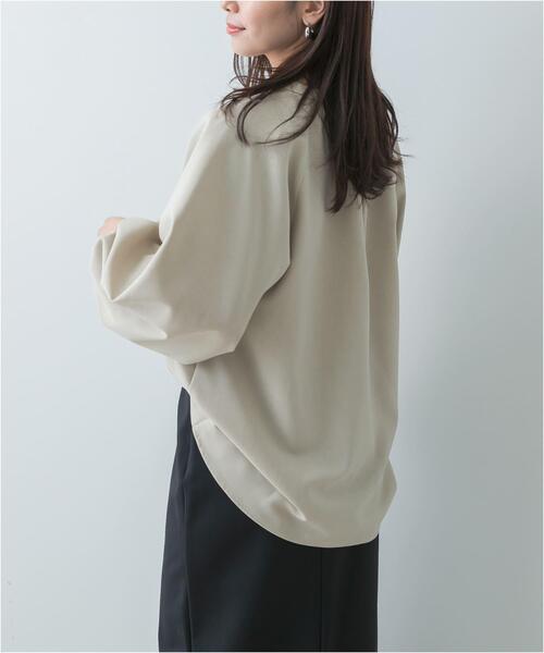 F by ROSSO（エフバイロッソ）の「F by ROSSO　イージーケアバルーンスリーブブラウス（シャツ/ブラウス・レディース・ネイビー/グレー/ベージュ系その他・FREE）」の7枚目の写真