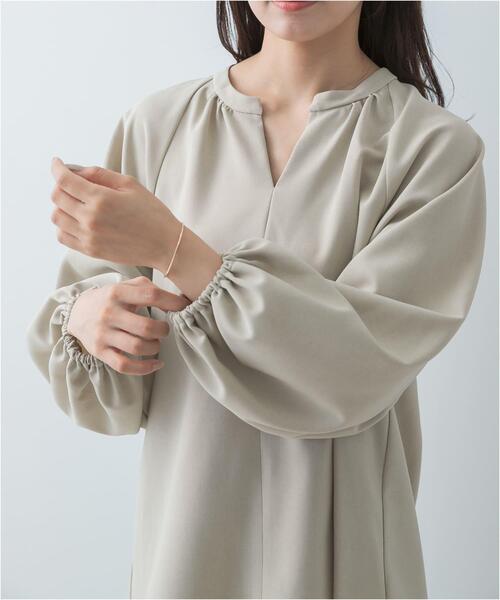 F by ROSSO（エフバイロッソ）の「F by ROSSO　イージーケアバルーンスリーブブラウス（シャツ/ブラウス・レディース・ネイビー/グレー/ベージュ系その他・FREE）」の14枚目の写真