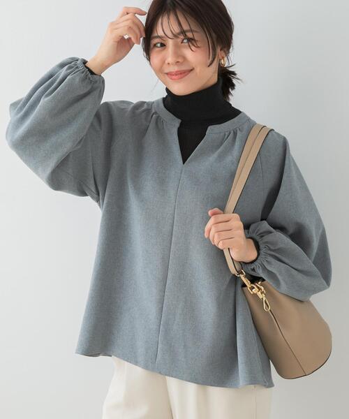 F by ROSSO（エフバイロッソ）の「F by ROSSO　イージーケアバルーンスリーブブラウス（シャツ/ブラウス・レディース・ネイビー/グレー/ベージュ系その他・FREE）」の18枚目の写真