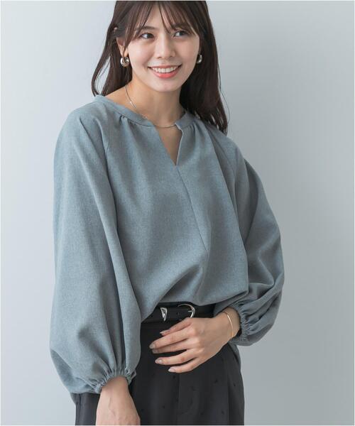 F by ROSSO（エフバイロッソ）の「F by ROSSO　イージーケアバルーンスリーブブラウス（シャツ/ブラウス・レディース・ネイビー/グレー/ベージュ系その他・FREE）」の22枚目の写真