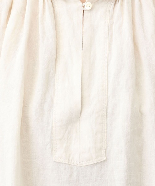 セール】《natural by clip》リネンミニカラーギャザーブラウス