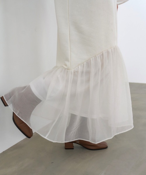 Bab（バブ）の「【選べるサイズ展開】オーガンジー切替スウェットワンピース（ワンピース・レディース・アイボリー/ブラック/ブラウン・S/M/L）」の21枚目の写真