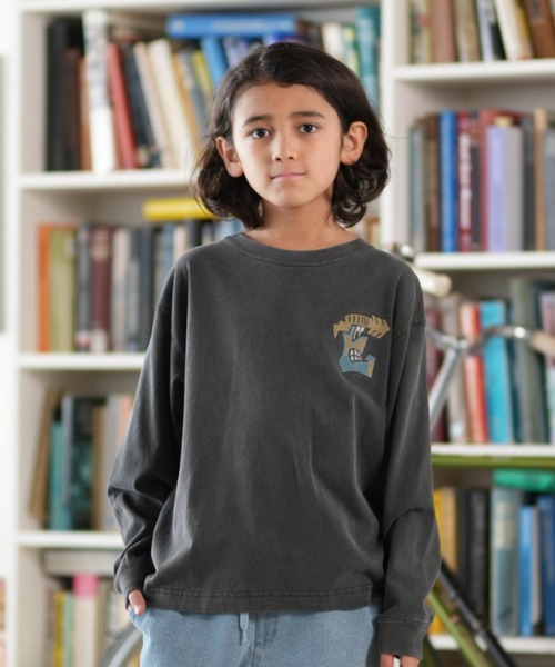 ELEMENT(エレメント)の「ELEMENT/エレメント TAG LS YOUTH キッズ ロンT BF026-070(Tシャツ/カットソー・キッズ・スミクロ/ホワイト・130cm/140cm/150cm/160cm)」の2枚目の写真