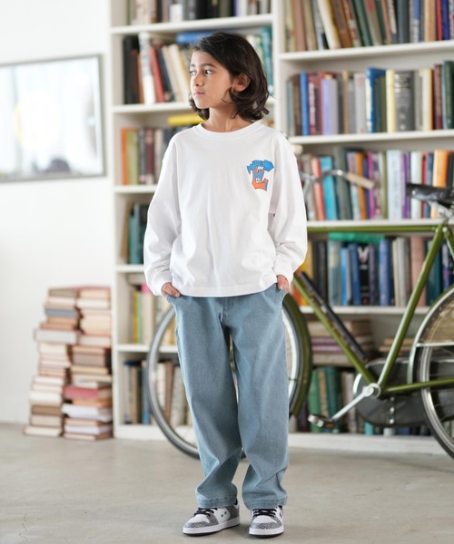 ELEMENT(エレメント)の「ELEMENT/エレメント TAG LS YOUTH キッズ ロンT BF026-070(Tシャツ/カットソー・キッズ・スミクロ/ホワイト・130cm/140cm/150cm/160cm)」の5枚目の写真