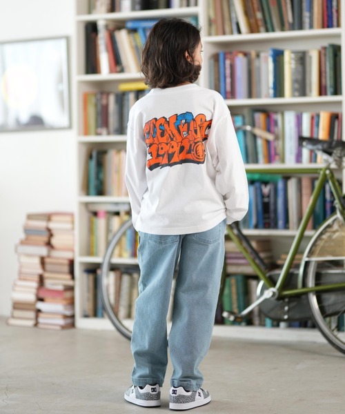 ELEMENT(エレメント)の「ELEMENT/エレメント TAG LS YOUTH キッズ ロンT BF026-070(Tシャツ/カットソー・キッズ・スミクロ/ホワイト・130cm/140cm/150cm/160cm)」の8枚目の写真