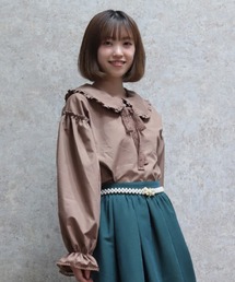 axes femme POETIQUE | バブーシュカ付スモック風ブラウス(シャツ/ブラウス)