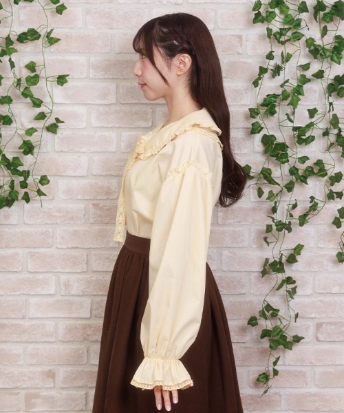 axes femme POETIQUE(アクシーズファムポエティック)の「バブーシュカ付スモック風ブラウス(シャツ/ブラウス・レディース・イエロー/ブラウン/ホワイト・MEDIUM)」の9枚目の写真