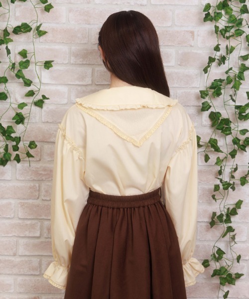 axes femme POETIQUE(アクシーズファムポエティック)の「バブーシュカ付スモック風ブラウス(シャツ/ブラウス・レディース・イエロー/ブラウン/ホワイト・MEDIUM)」の10枚目の写真