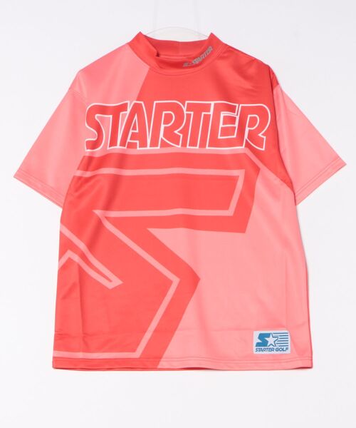 STARTER(スターター)の「《STARTER GOLF》スターターゴルフ FIELDSENSOR(R)吸水速乾 STARTERビックロゴ モックネック半袖カットソー SG-123001(Tシャツ/カットソー・メンズ・サックスブルー/ブラック/レッド/イエロー・L/M/XS)」の2枚目の写真